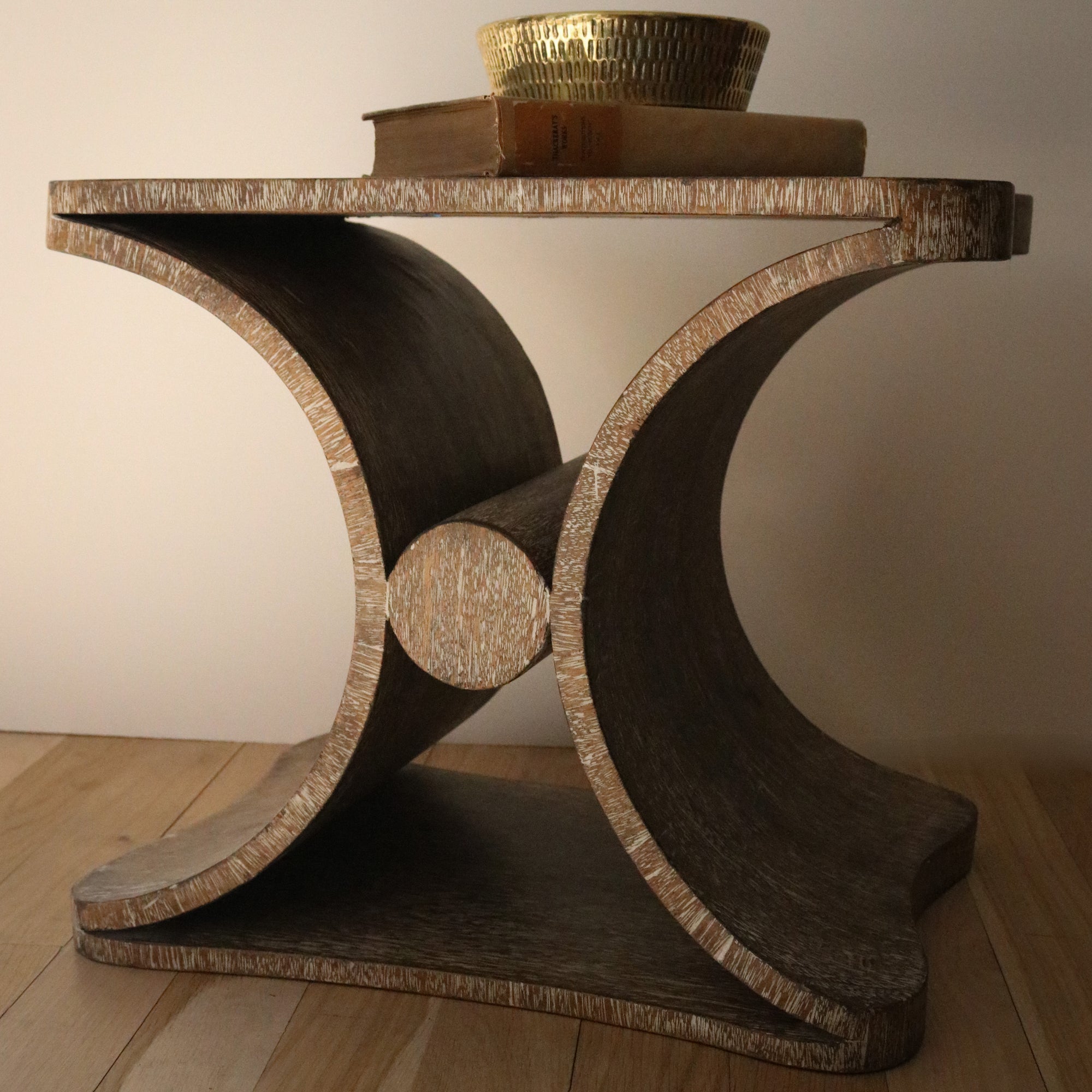 Striking Sculptural 1940's French End Tables With Cerused Oak in the Manner of Jean-Charles Moreux - 2 Available