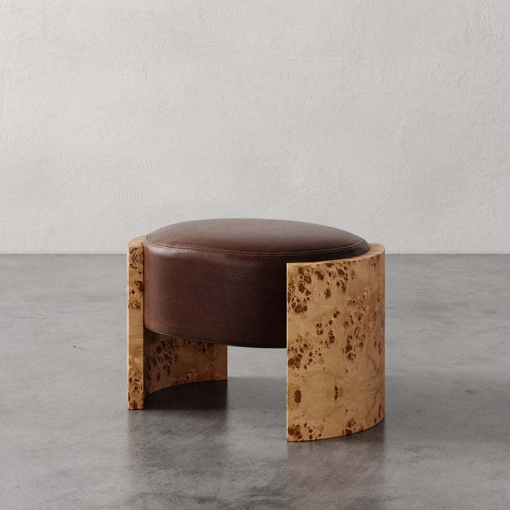 Benoit Leather Ottoman