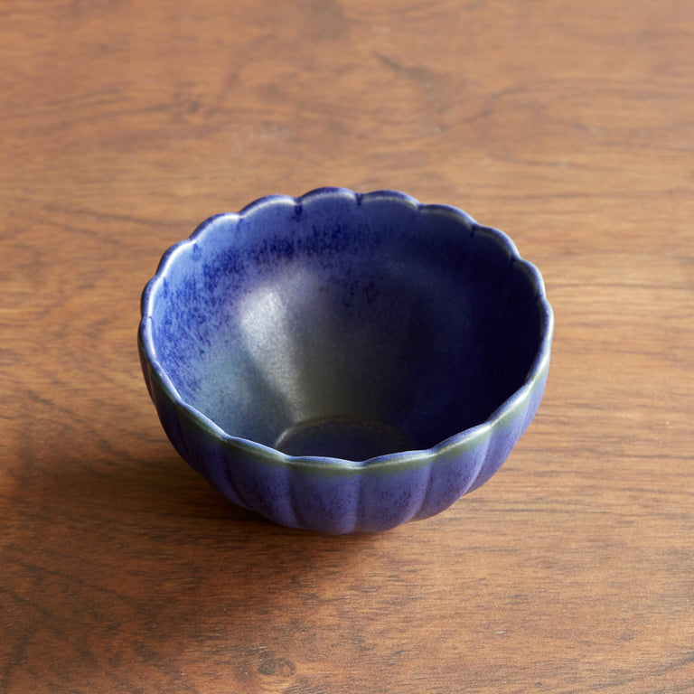 Dhalia Stoneware Bowl, Set of 4 (Blue)