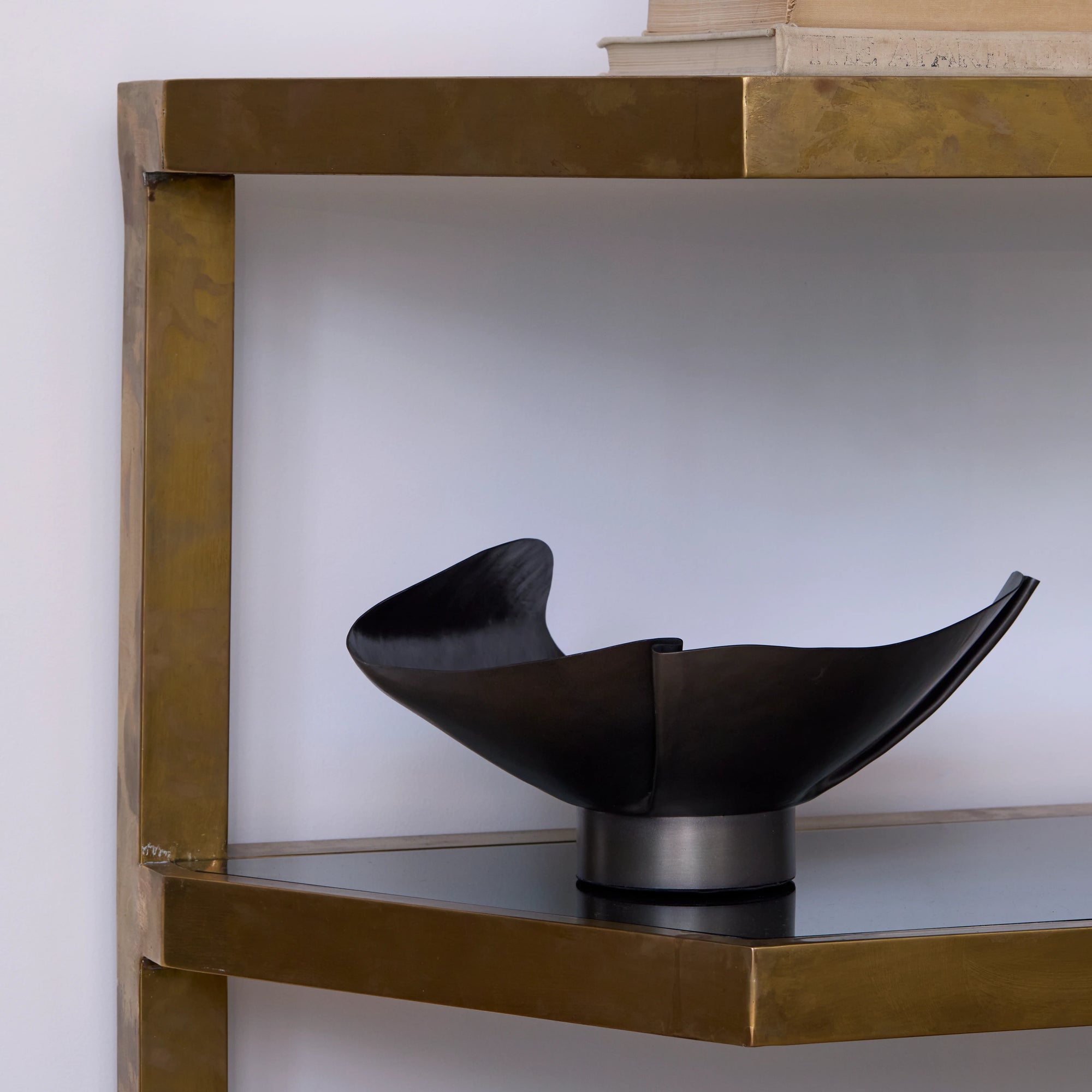 Three-Tier Romeo Rega Brass and Glass Console, c. 1970