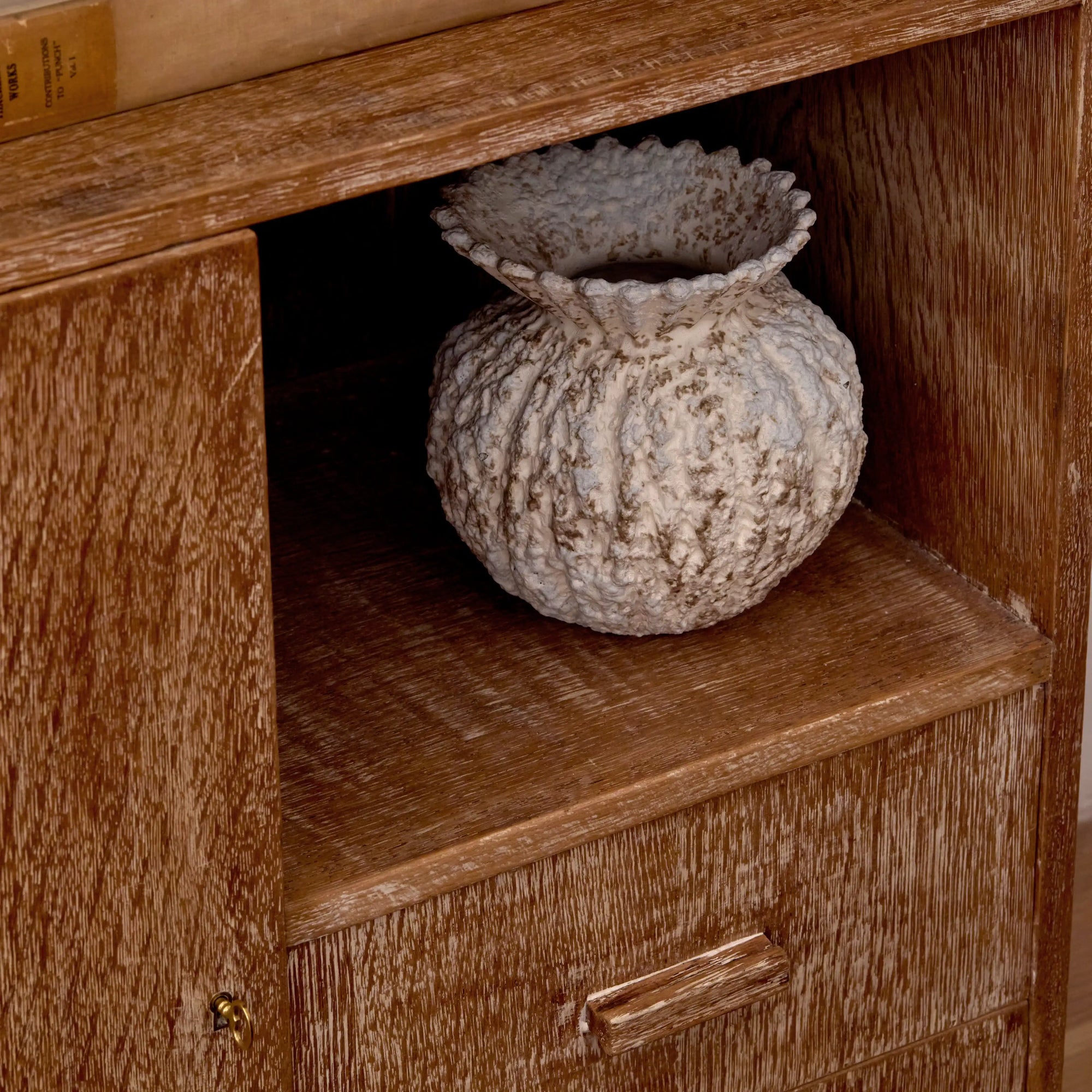 Pair of Cerused Oak Cabinets, c. 1945