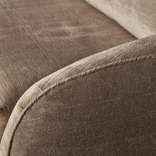 Lemieux Et Cie Rousseau Sofa close-up showing the soft textured upholstery and smooth curved armrest detail.