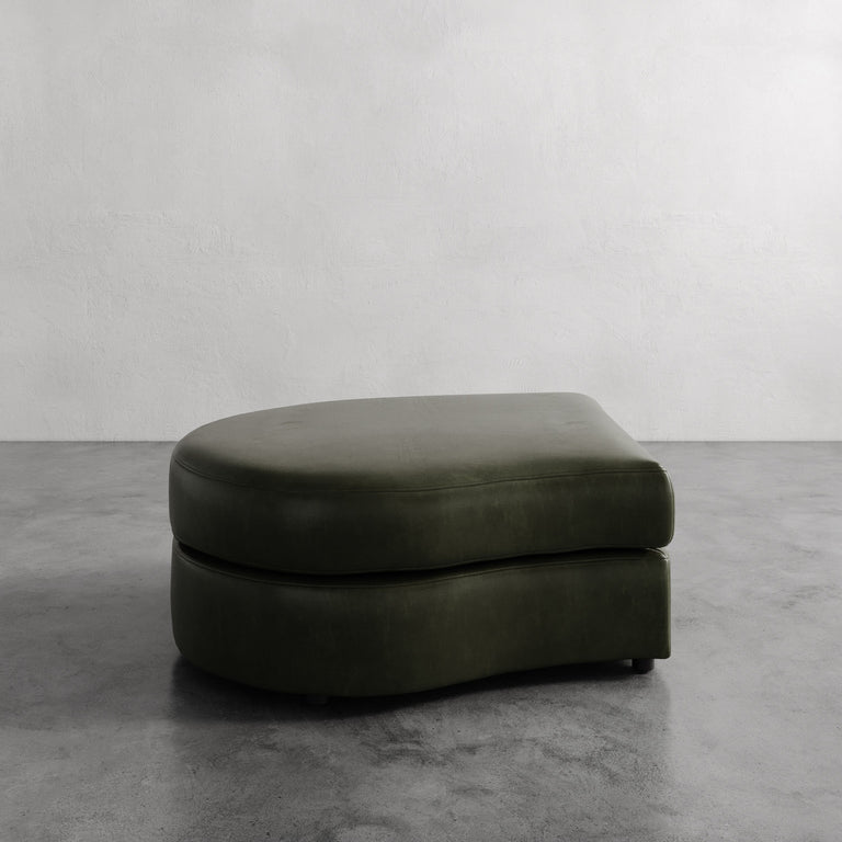 Rulmann Leather Left Ottoman
