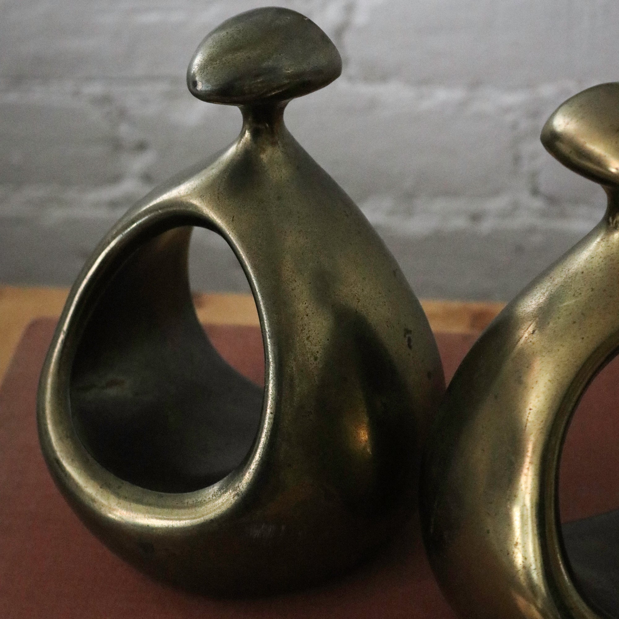 1950's Decorative Ben Seibel Brass Stirrup Bookends
