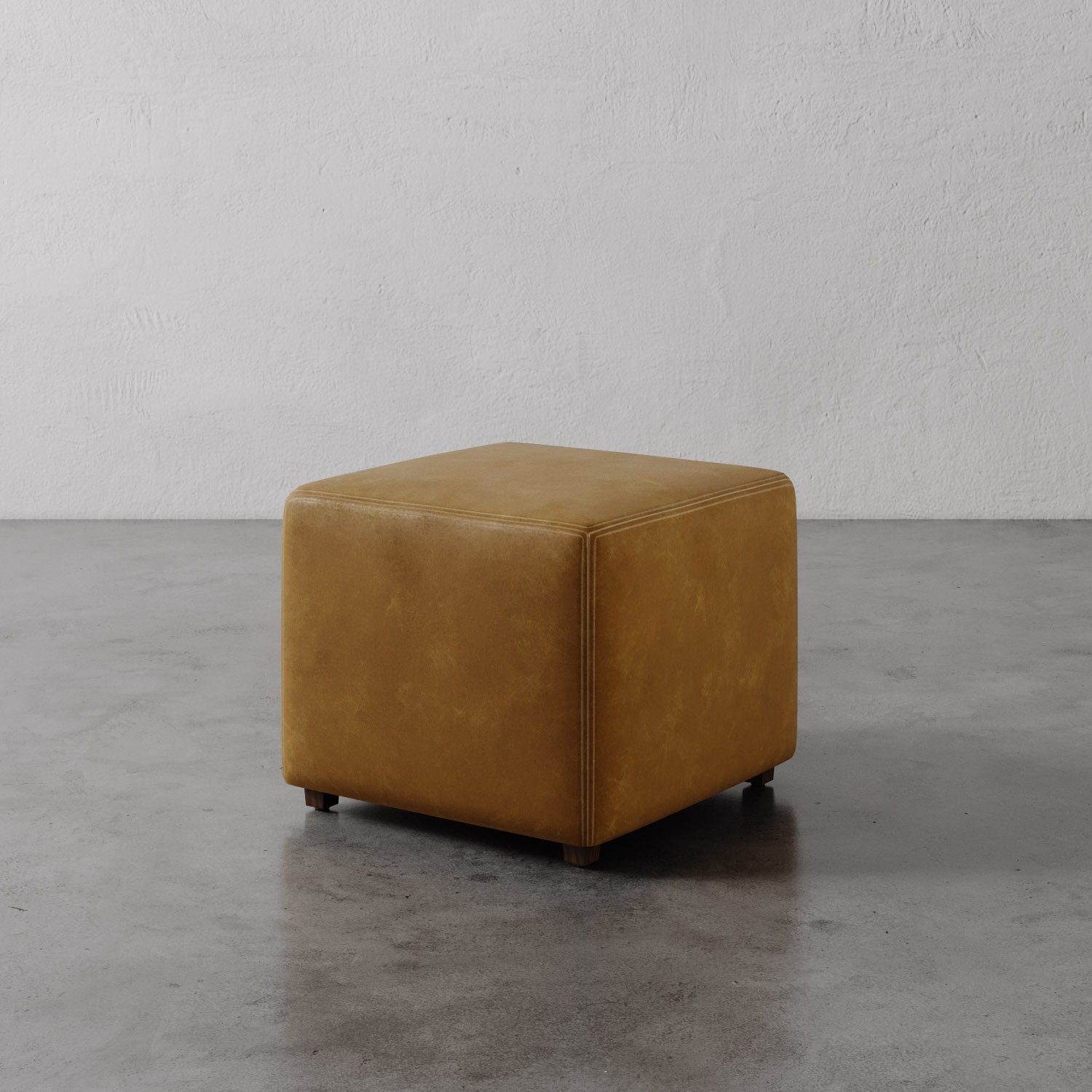 Fabien Leather Square Ottoman - 22"