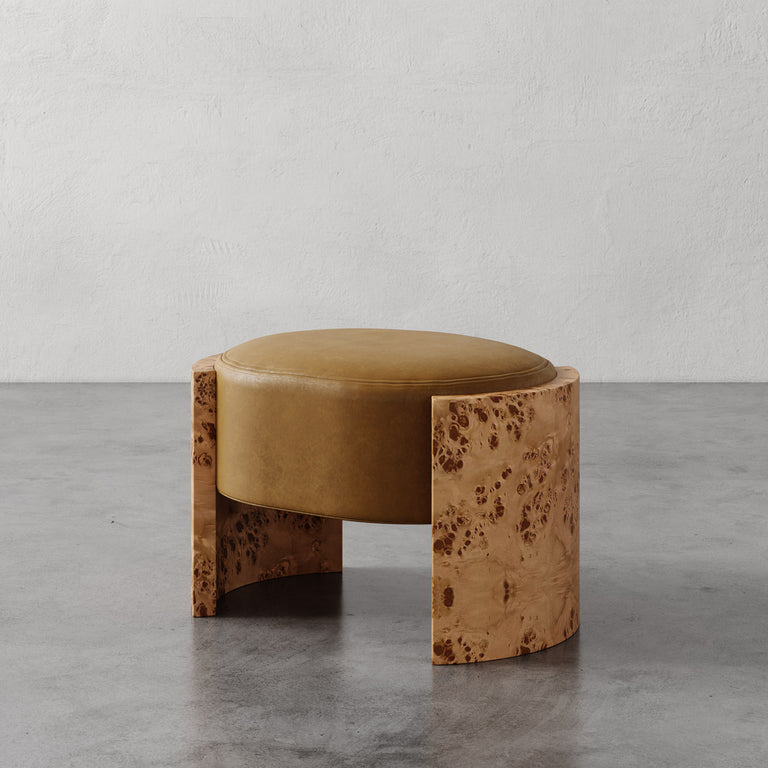 Benoit Leather Ottoman