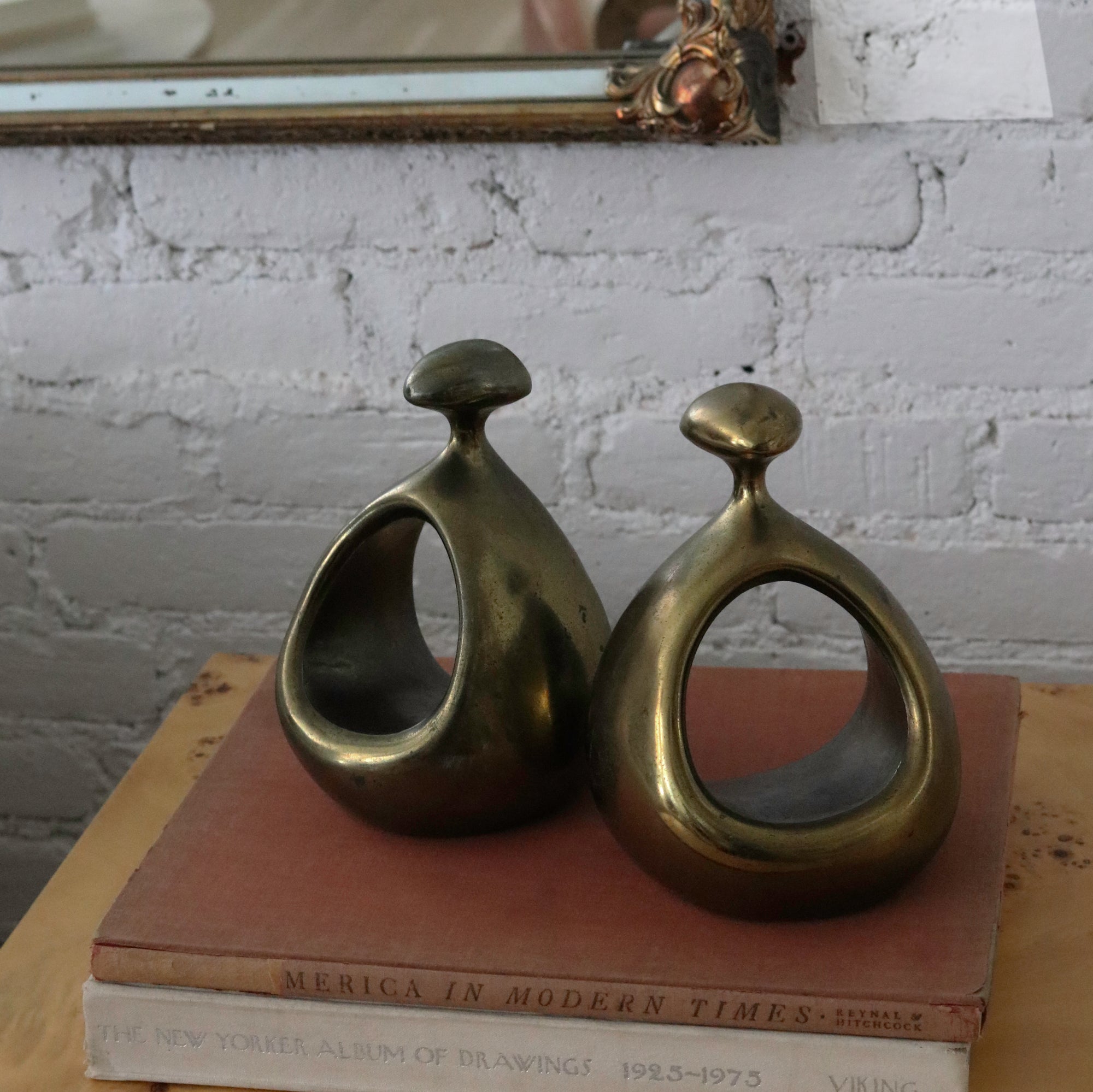 1950's Decorative Ben Seibel Brass Stirrup Bookends