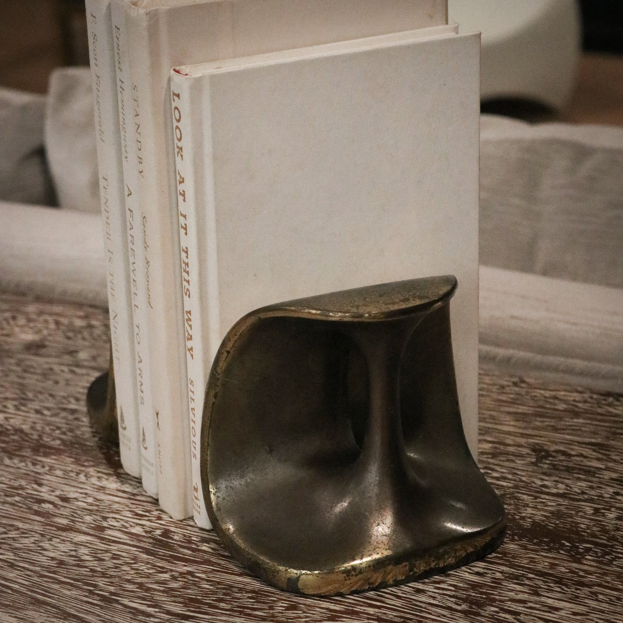 Stunning Vintage Brass Sculptural Bookends by Ben Seibel