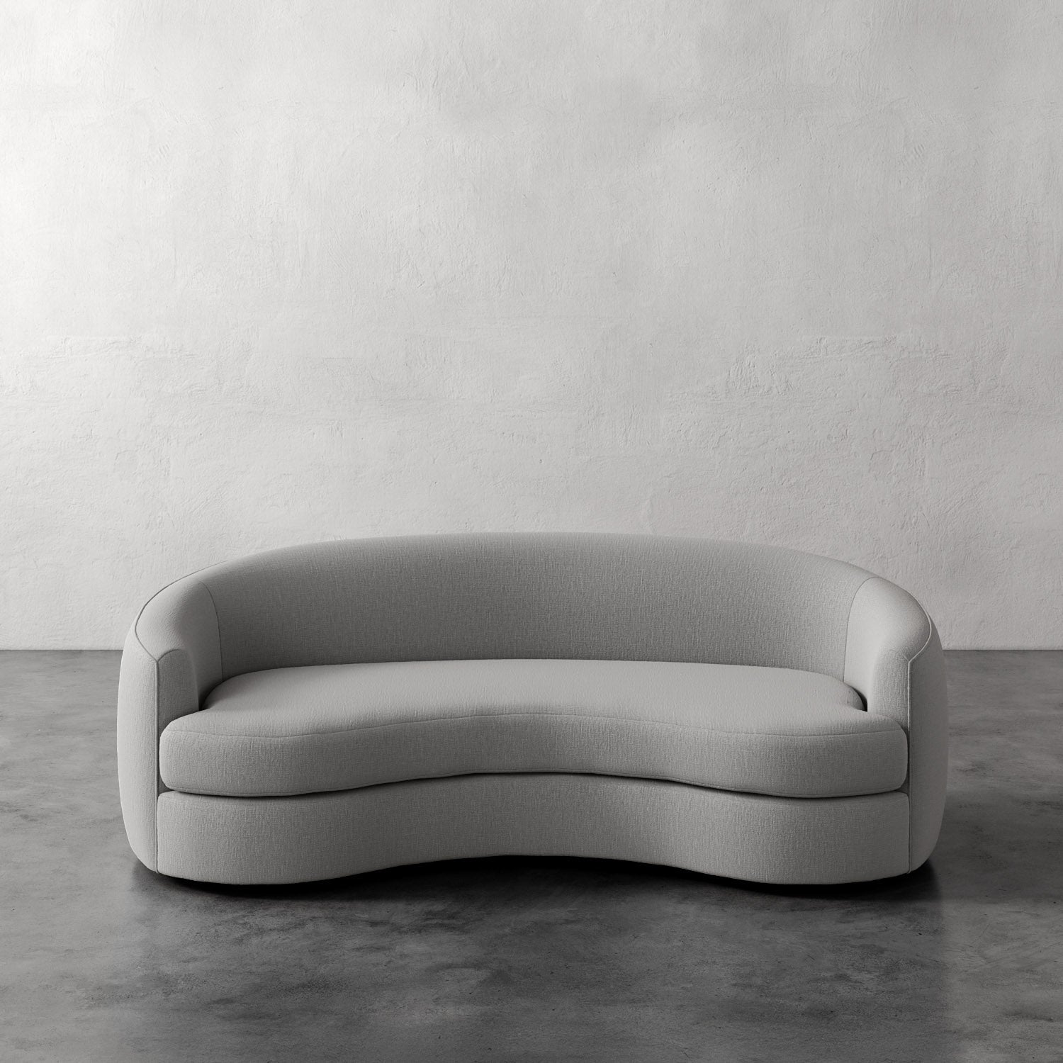 Lemieux Et Cie Rulmann Sofa Gray sofa against a plain white wall