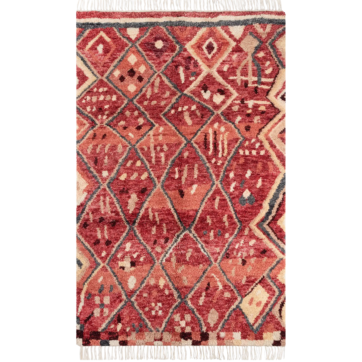 新品　MEXICICAN SARAPE RUG メキシカンラグ　red Doukkala Gnibi Rug (Red)