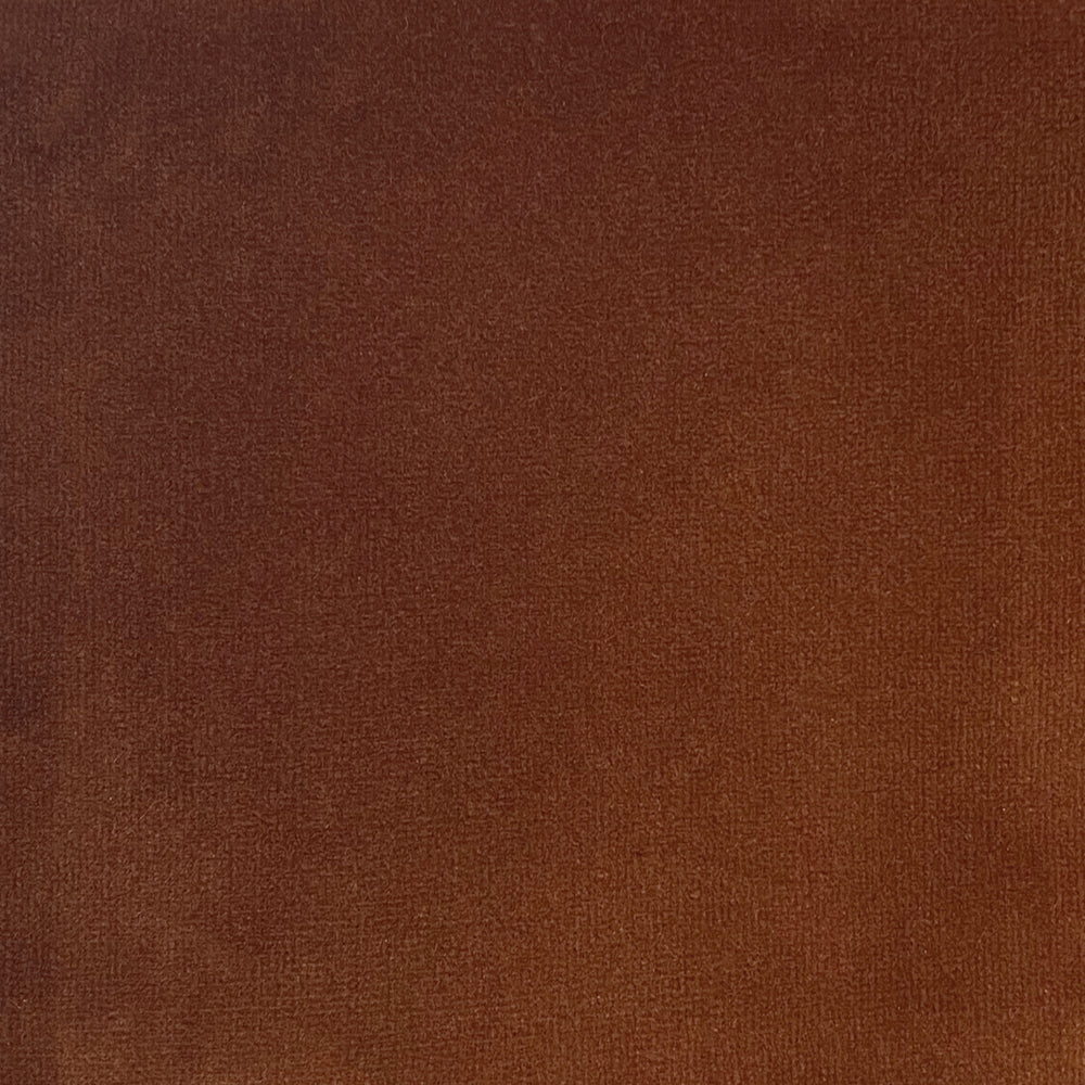 Lemieux et Cie Cotton Velvets swatch in warm rust-brown, textile sample with soft textured surface shown in close detail.
