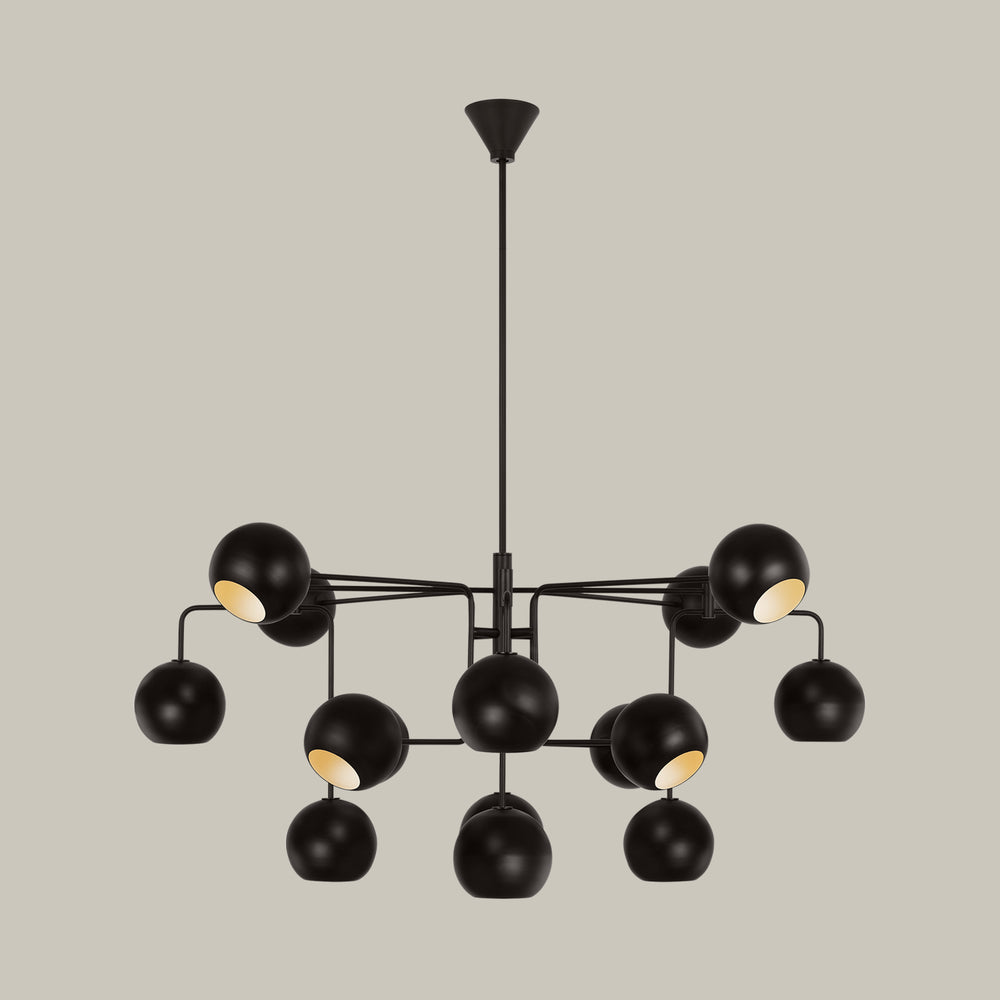 Lemieux et Cie Chaumont / Chambord extension rod kit in aged iron, a luxury lighting fixture accessory featuring the Chaumont 16 light chandelier.