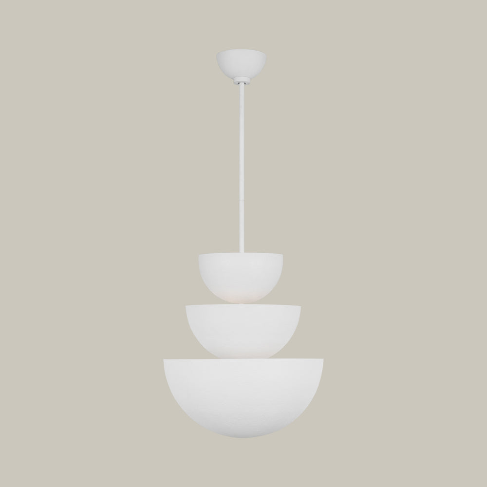 Lemieux et Cie Beaunay Collection Extension Rod Kit in steel and cast plaster, a designer lighting accessory shown attached to a Beaunay Large Chandelier.