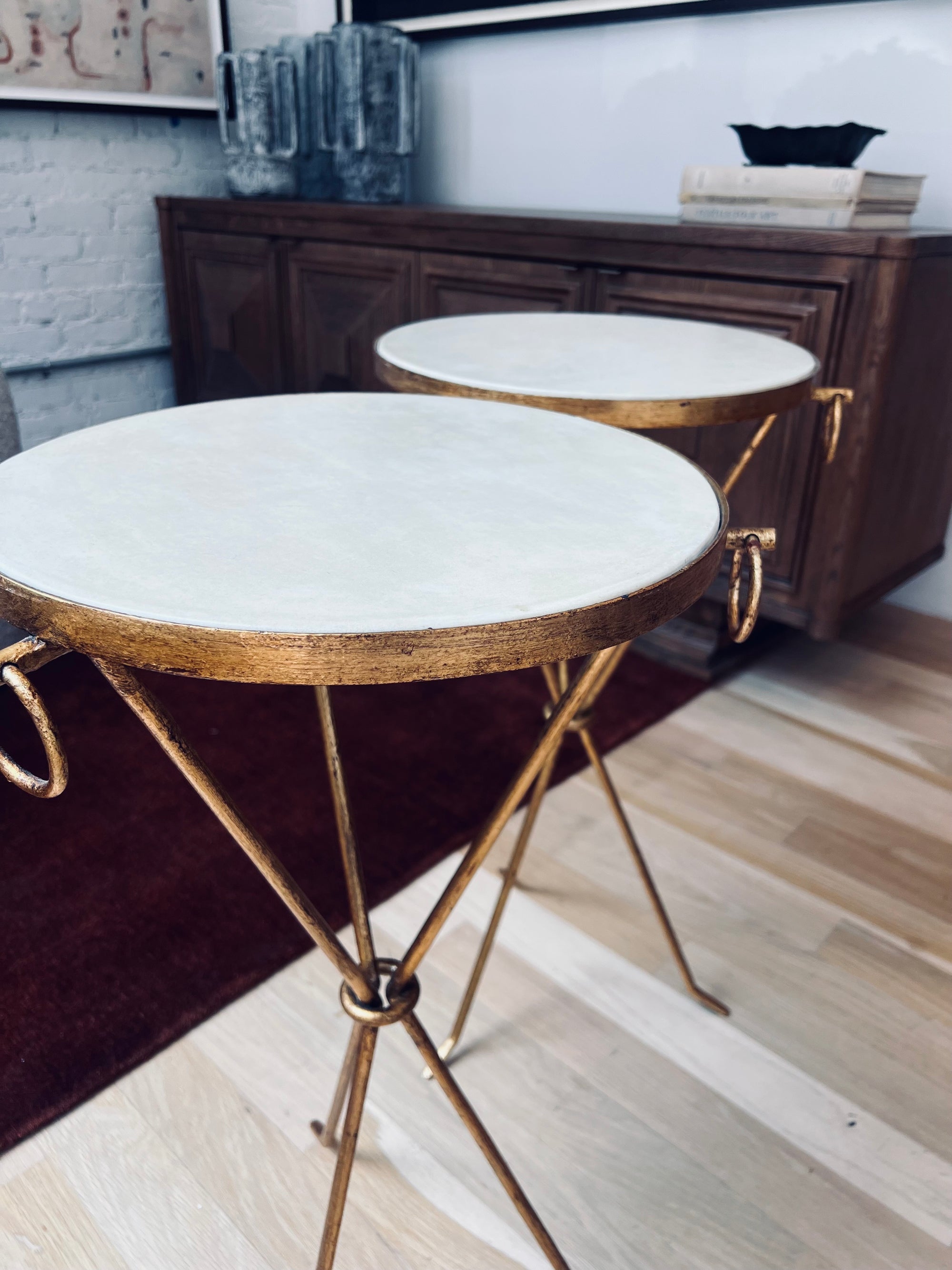 Gilt Iron and Parchment Tables