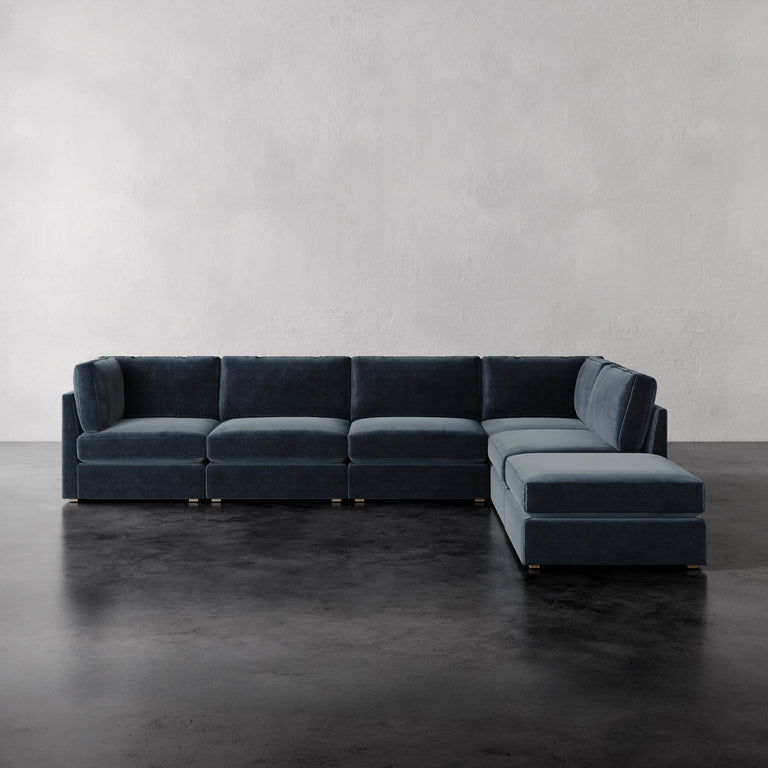 Lemieux Et Cie Chanaux 6-Pc Sectional
Blue sectional sofa against a plain wall