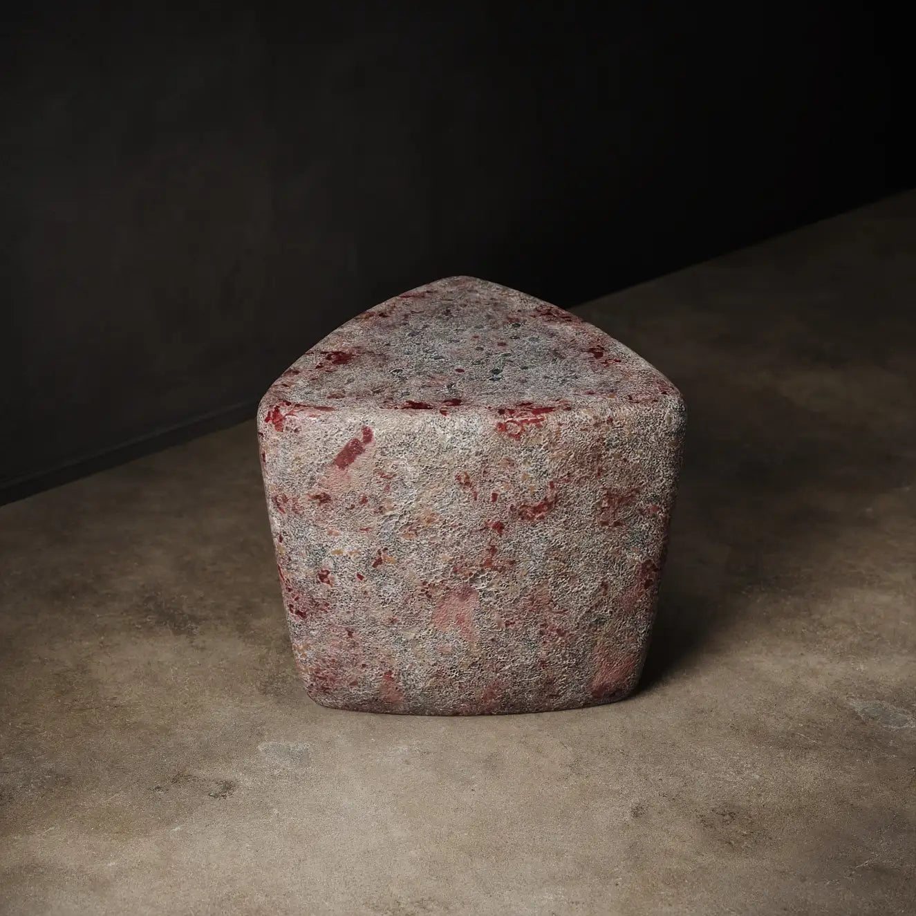 Ember Ash ceramic stool and end table with reactive glaze. Handmade for indoor and outdoor use.