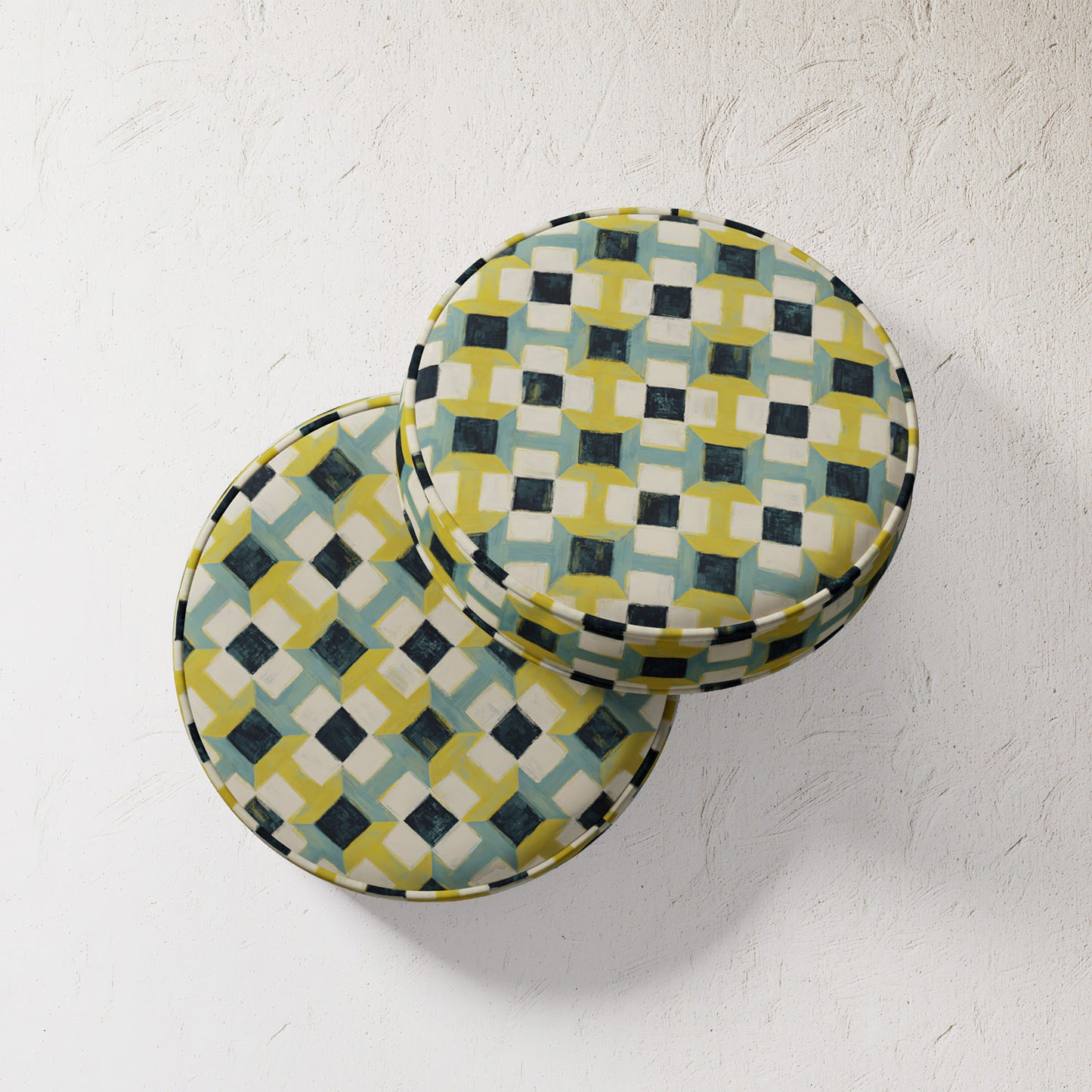 Outdoor Pillow - Geometric Navy / Citron