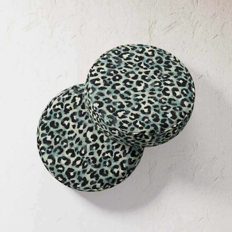 Outdoor Pillow - Teal Leopard