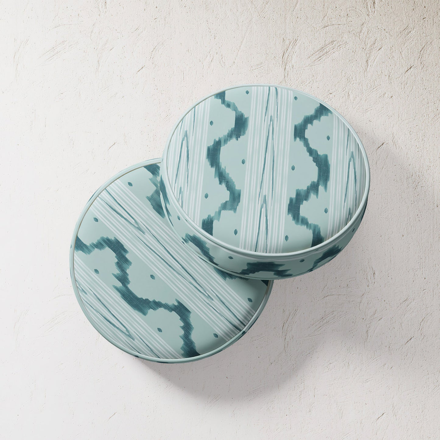 Outdoor Pillow - Teal Ikat Waves