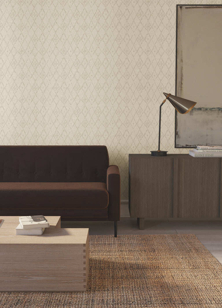 Souk Diamonds Wallpaper (Gold/Taupe)