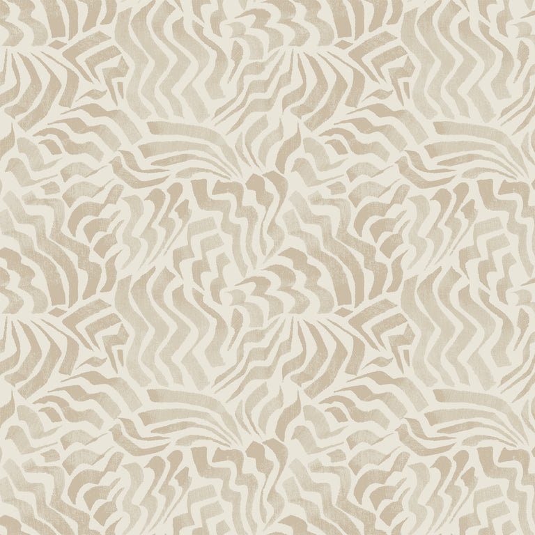 Zora Wave Taupe Wallpaper