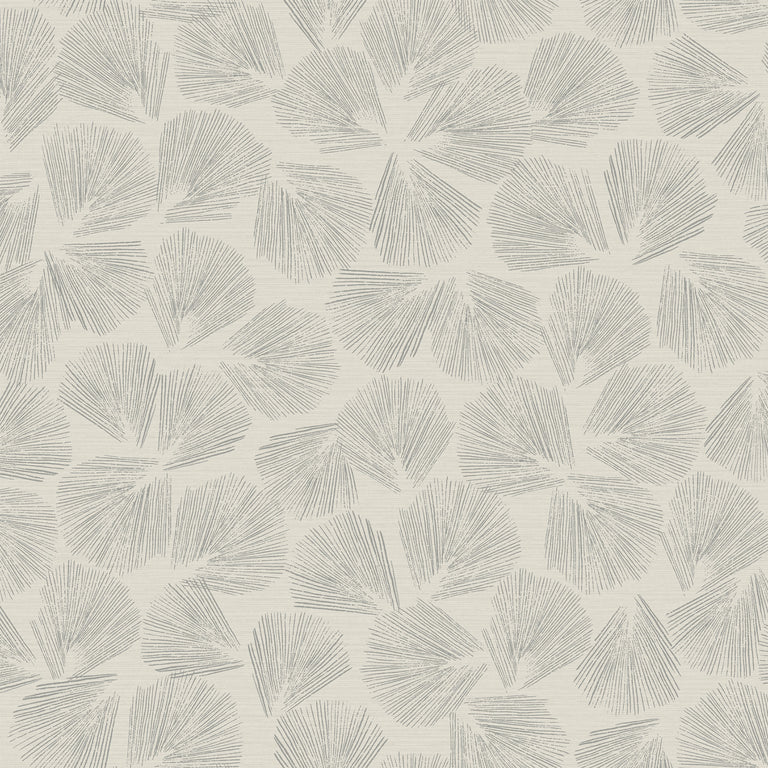 Elora Leaf Grey Wallpaper