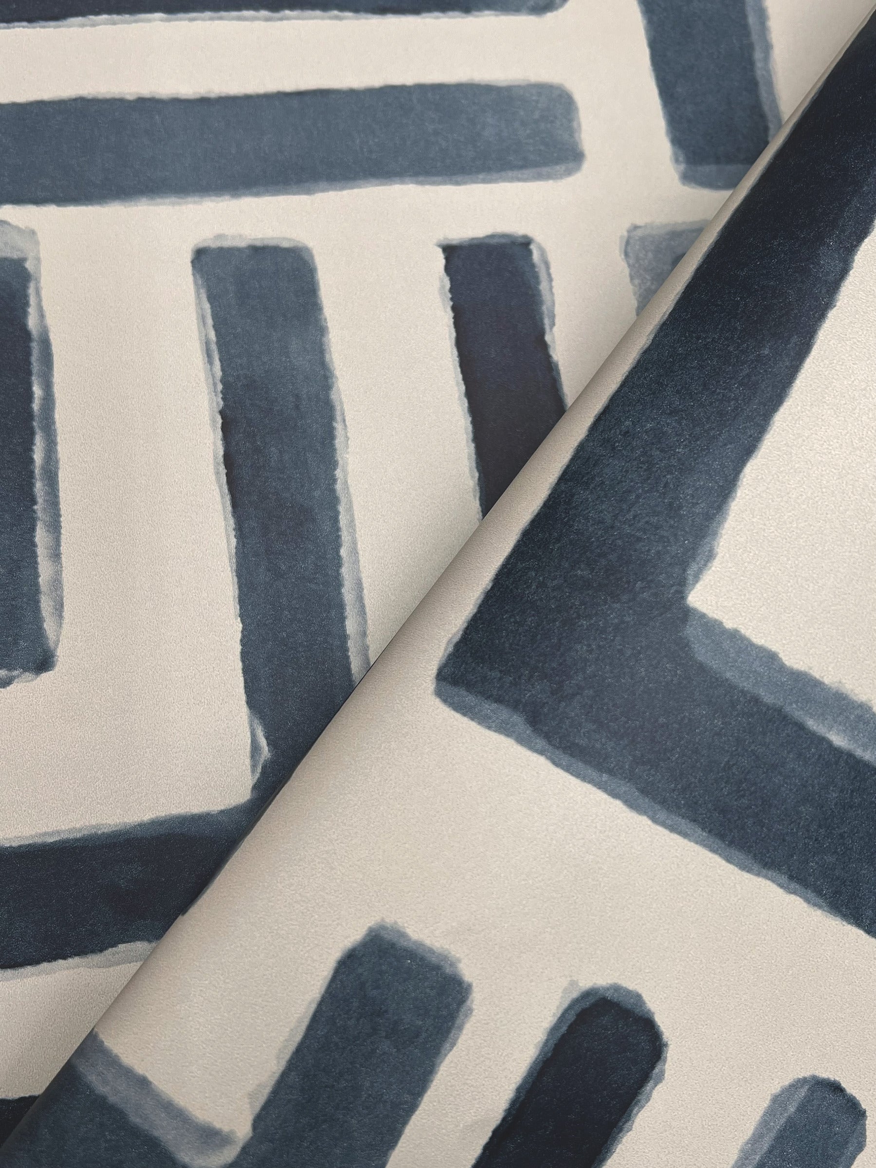 Painterly Labyrinth Wallpaper (Navy)