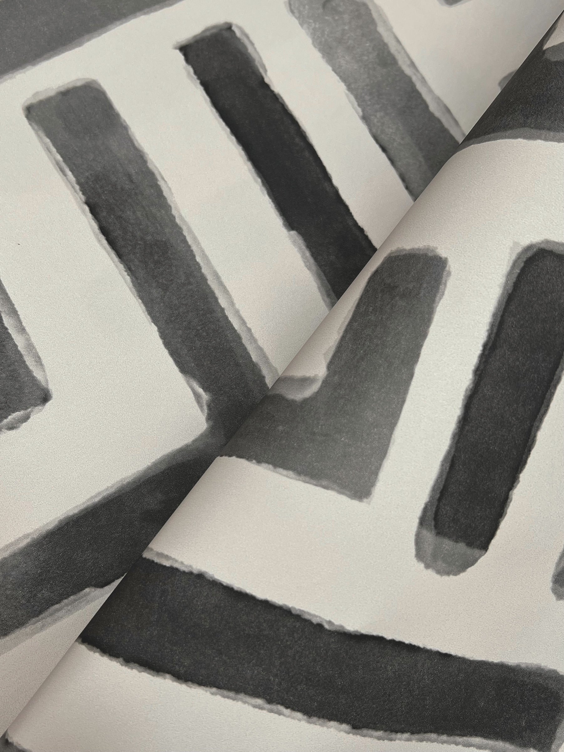 Painterly Labyrinth Wallpaper (Charcoal)