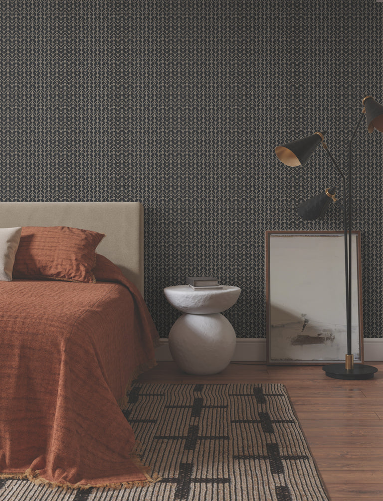 Martigue Stripe Wallpaper (Black)