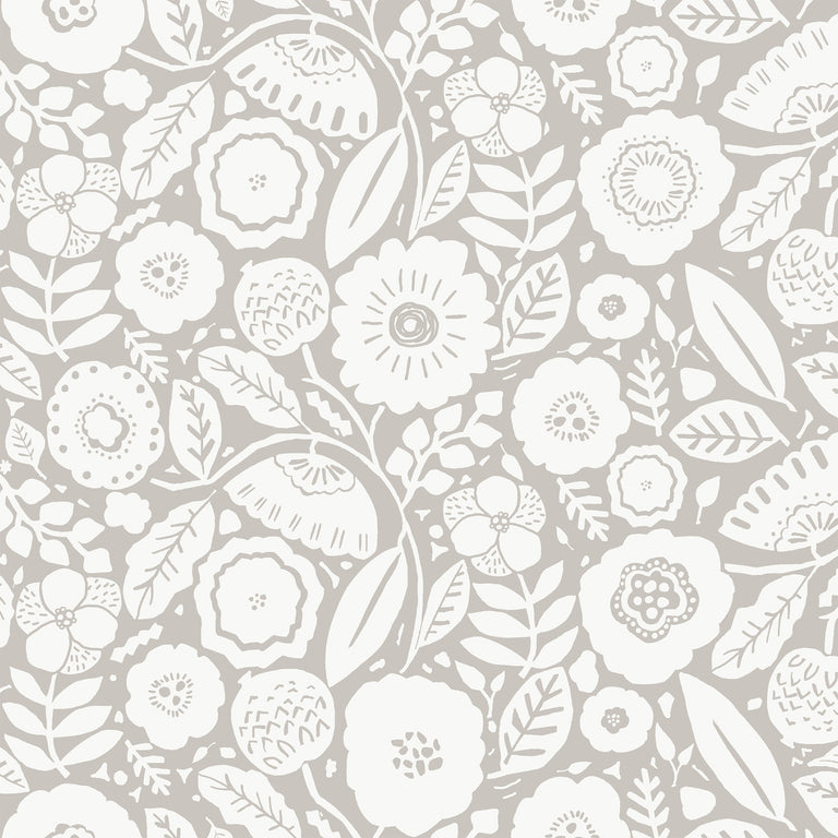 Camille Blossom Wallpaper (Grey)