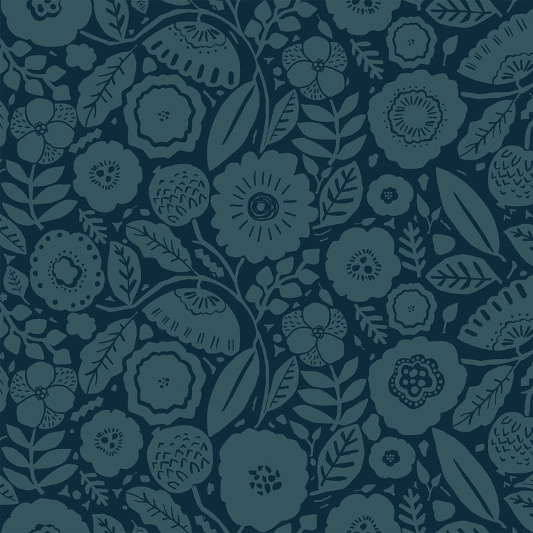 Camille Blossom Wallpaper (Indigo)