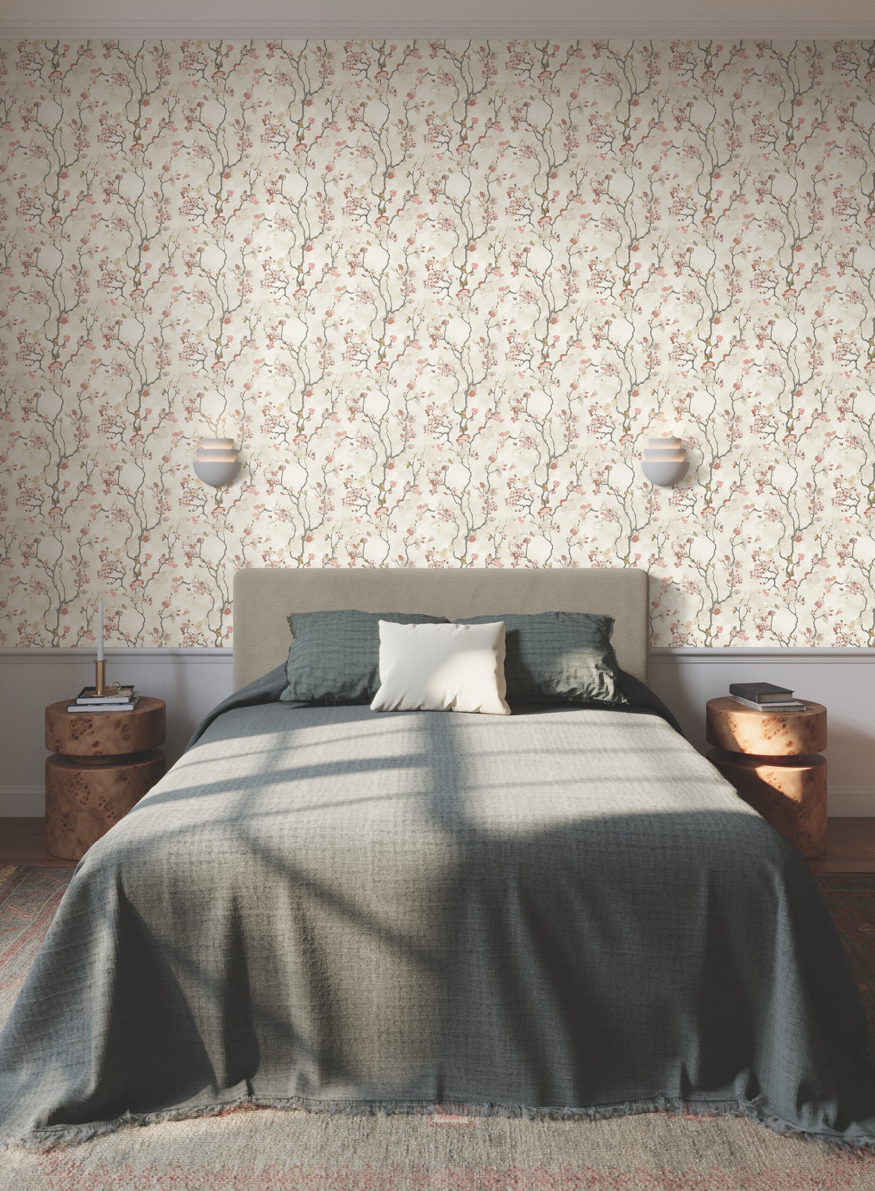 Avril Chinoiserie Wallpaper (Coral)