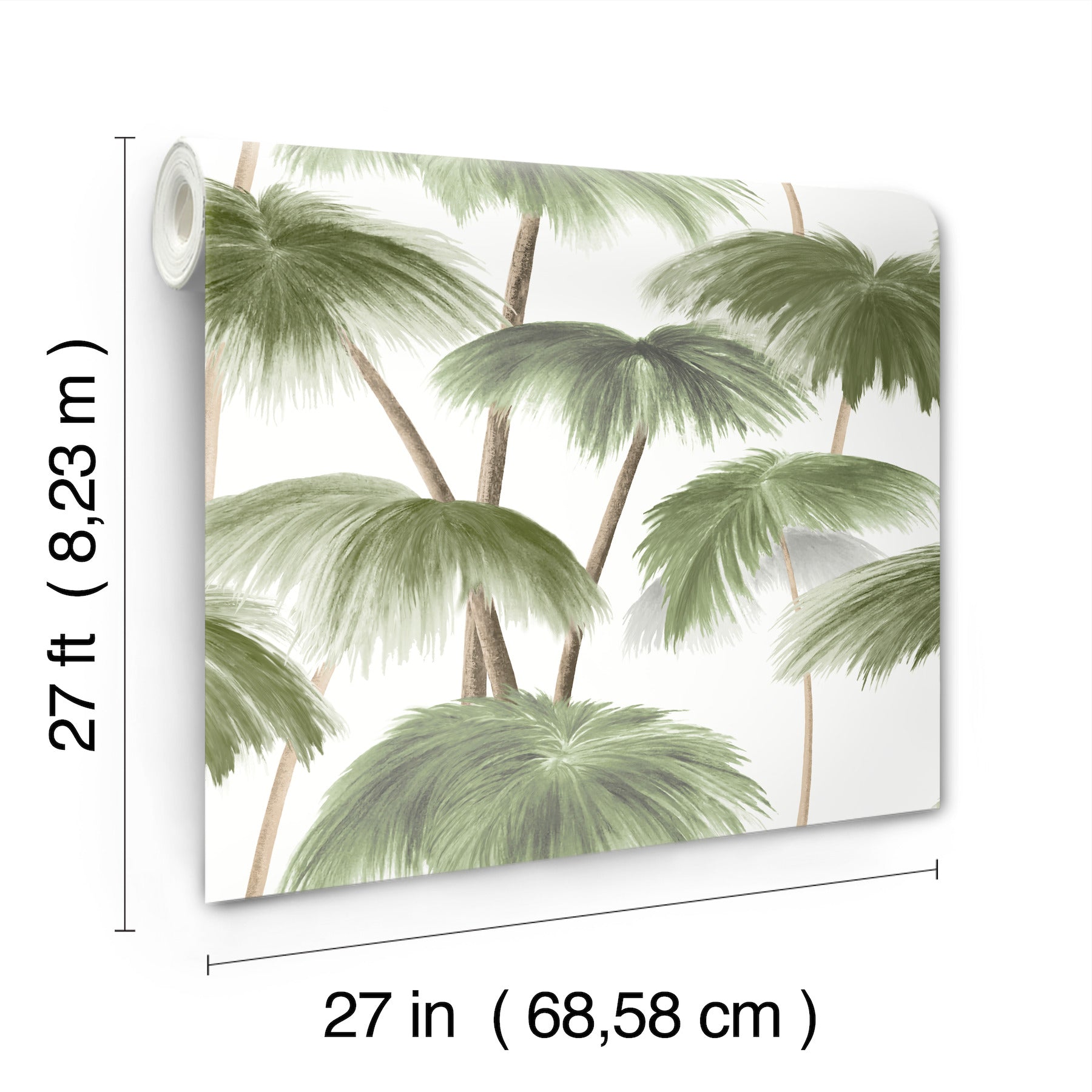 Plein Air Palms Wallpaper (Green)