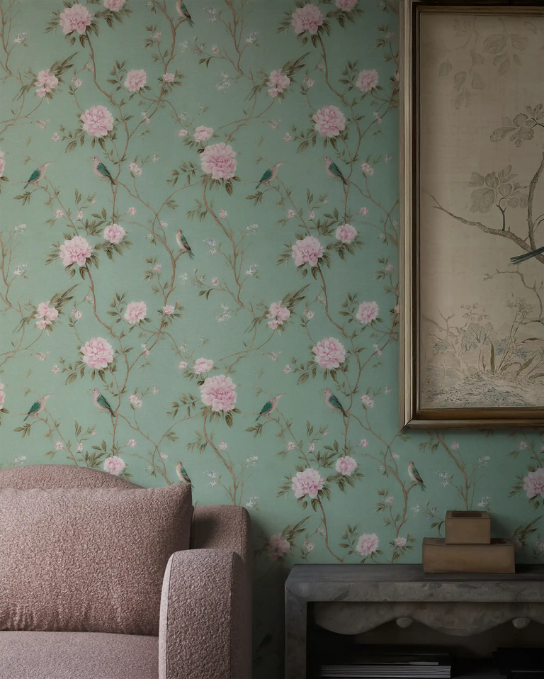 Lucienne Blue Wallpaper