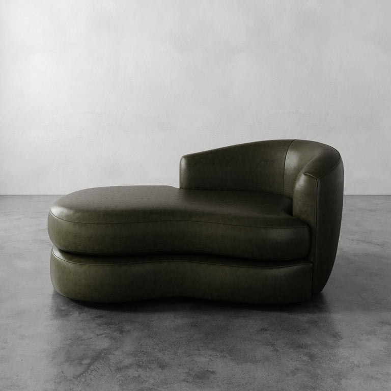 Rulmann Leather Right Arm Chaise