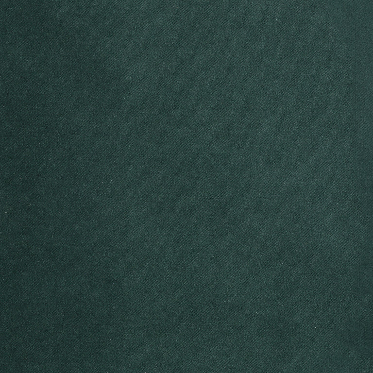 Lemieux et Cie Performance Velvet swatch in deep forest green, textile sample shown on white studio backdrop.