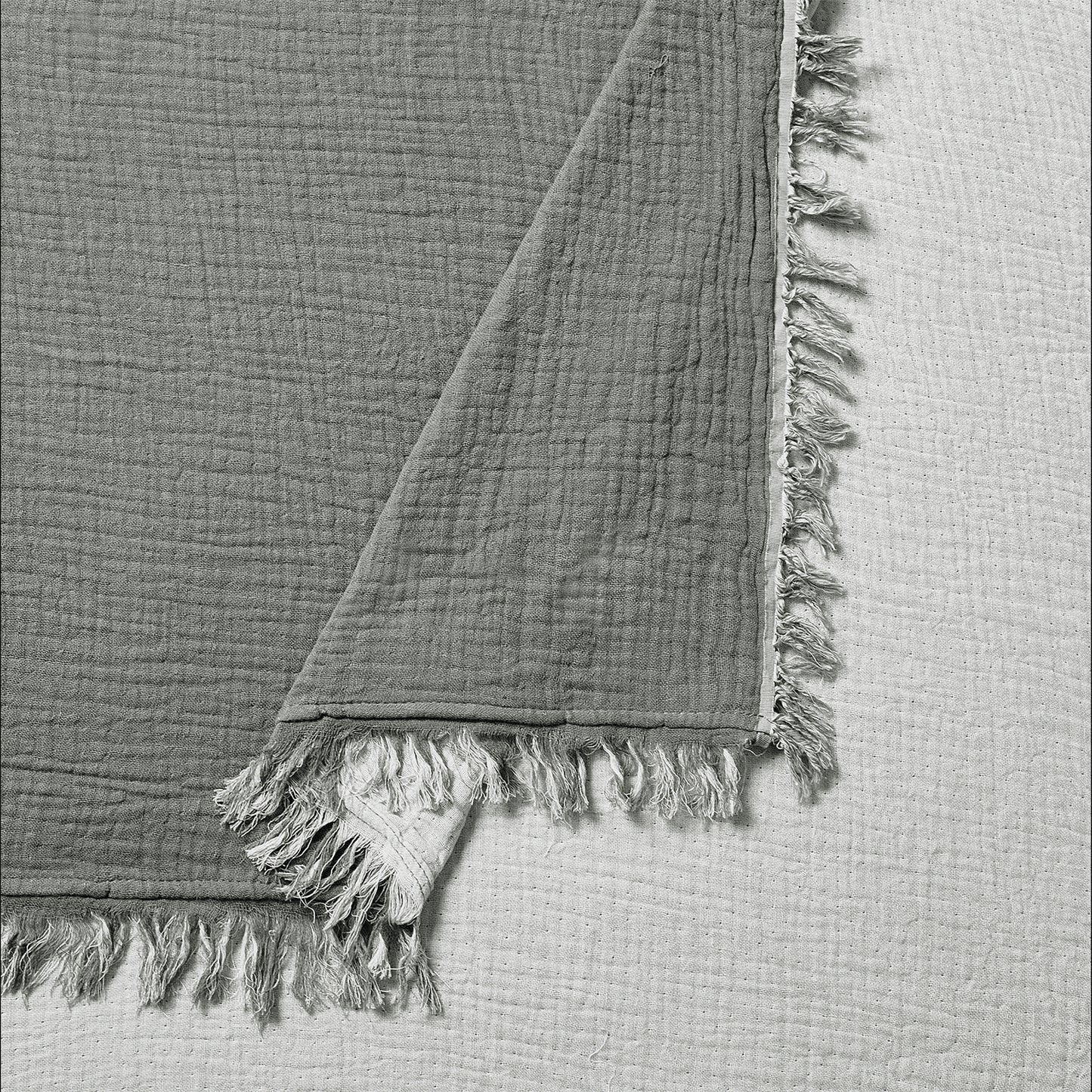 Ernestine Gauze 3-Piece Bedspread Set (Grey)