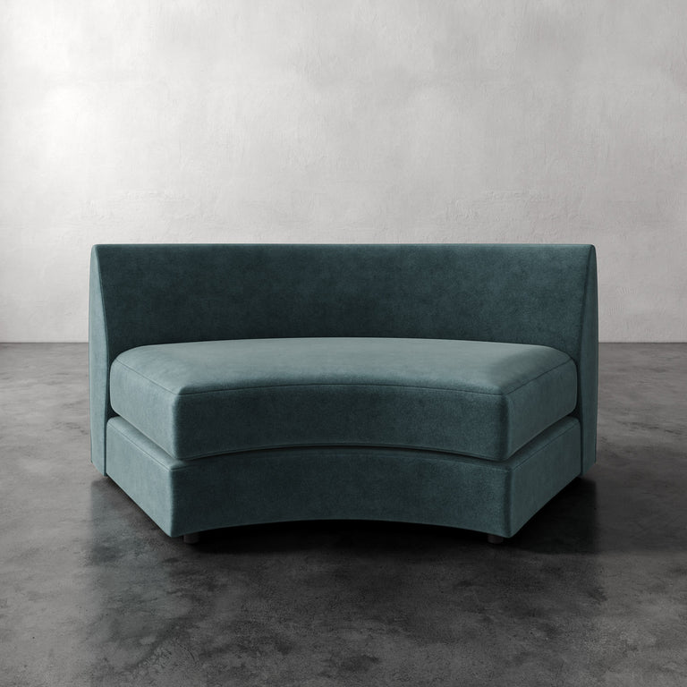 Lemieux Et Cie Rulmann Wedge Teal sofa against a plain background