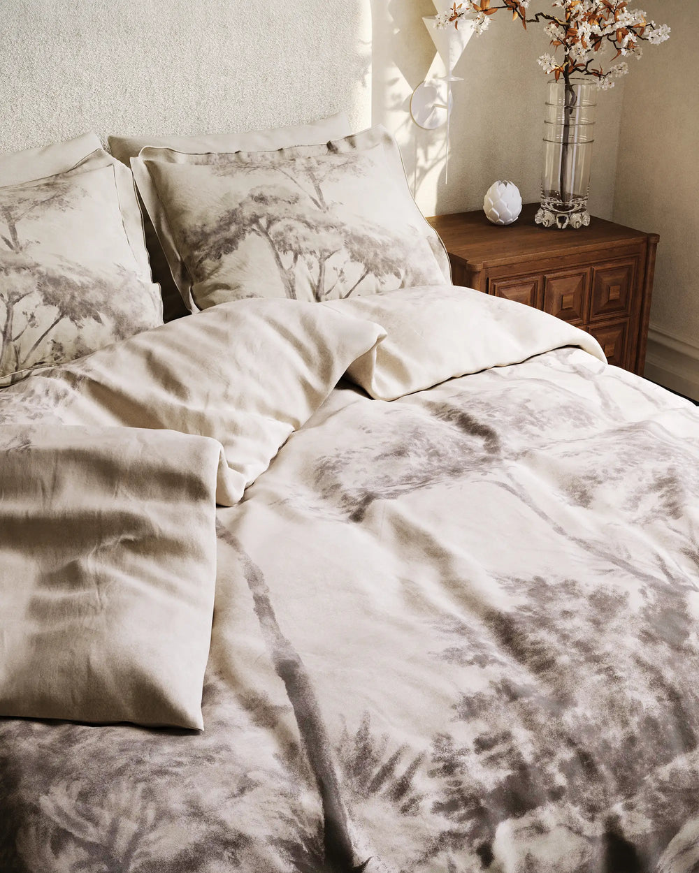 Lemieux et Cie Provençal Scenic Landscape percale duvet cover queen, best sheets for hot sleepers