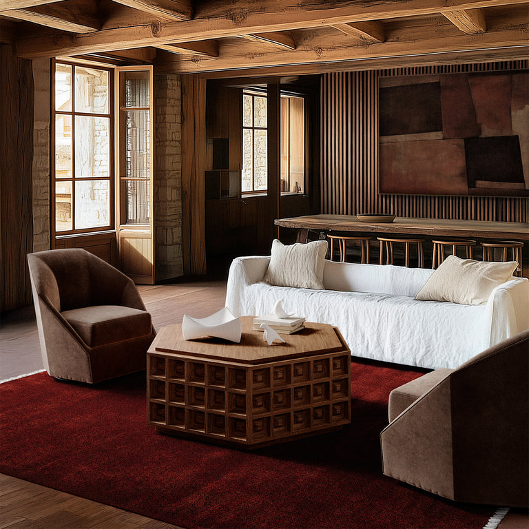 Plume Handmade Wool Rug (Merlot)