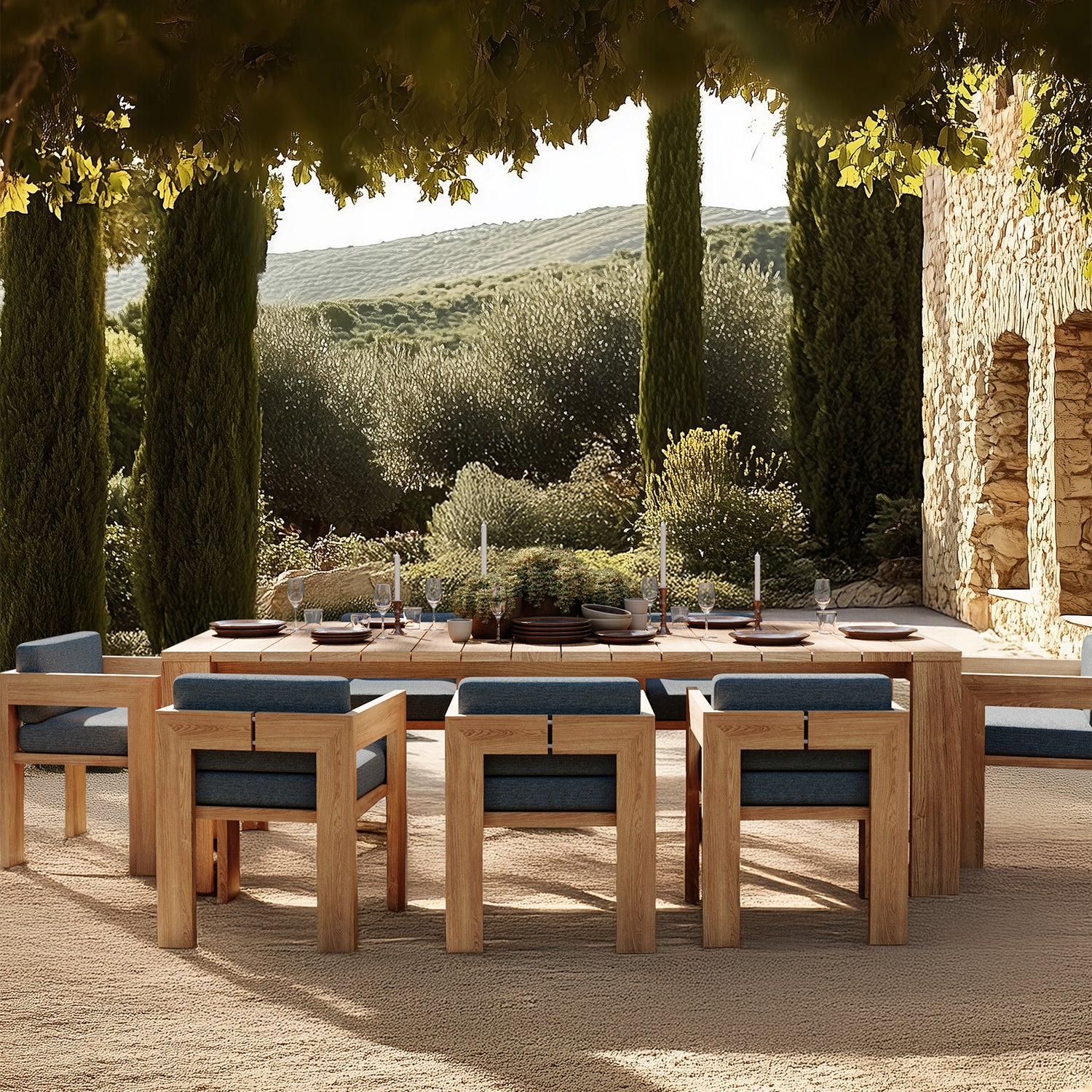 S2 Teak 84" Rectangular Dining Table