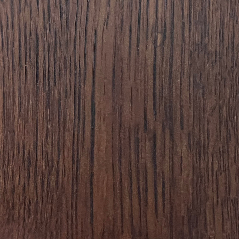Lemieux et Cie Oak Wood Leg Finishes swatch in warm brown with linear grain, wood finish sample shown in close detail.