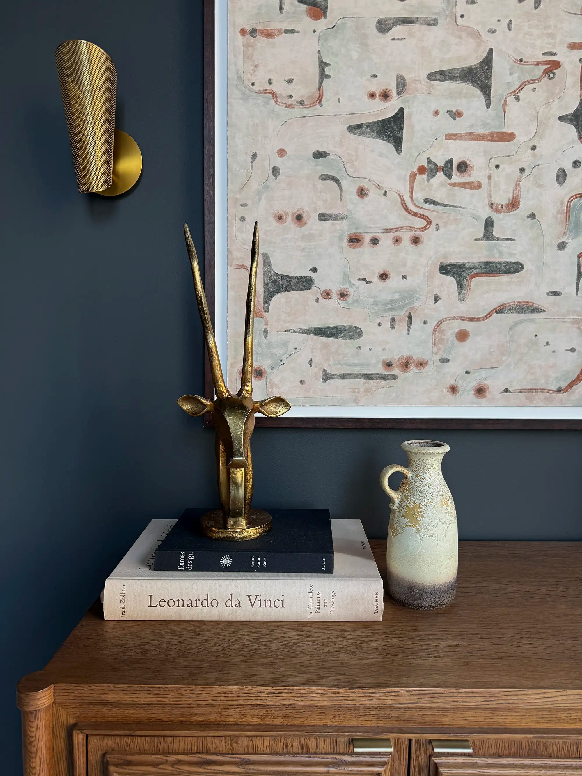 Vintage brass Antelope bust, Midcentury Modern