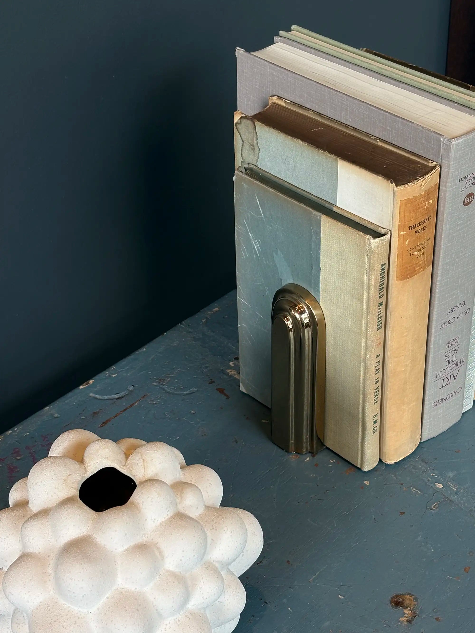 Vintage Arched Brass Mid-Century Modern Bookends