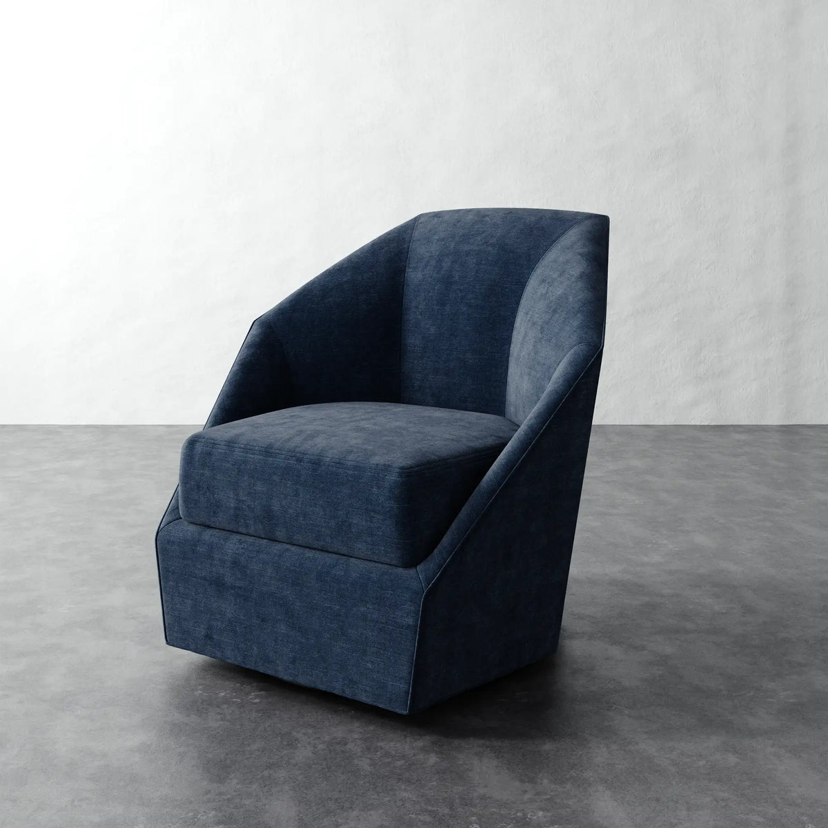 Bijou Swivel Chair - Indigo Strie Velvet