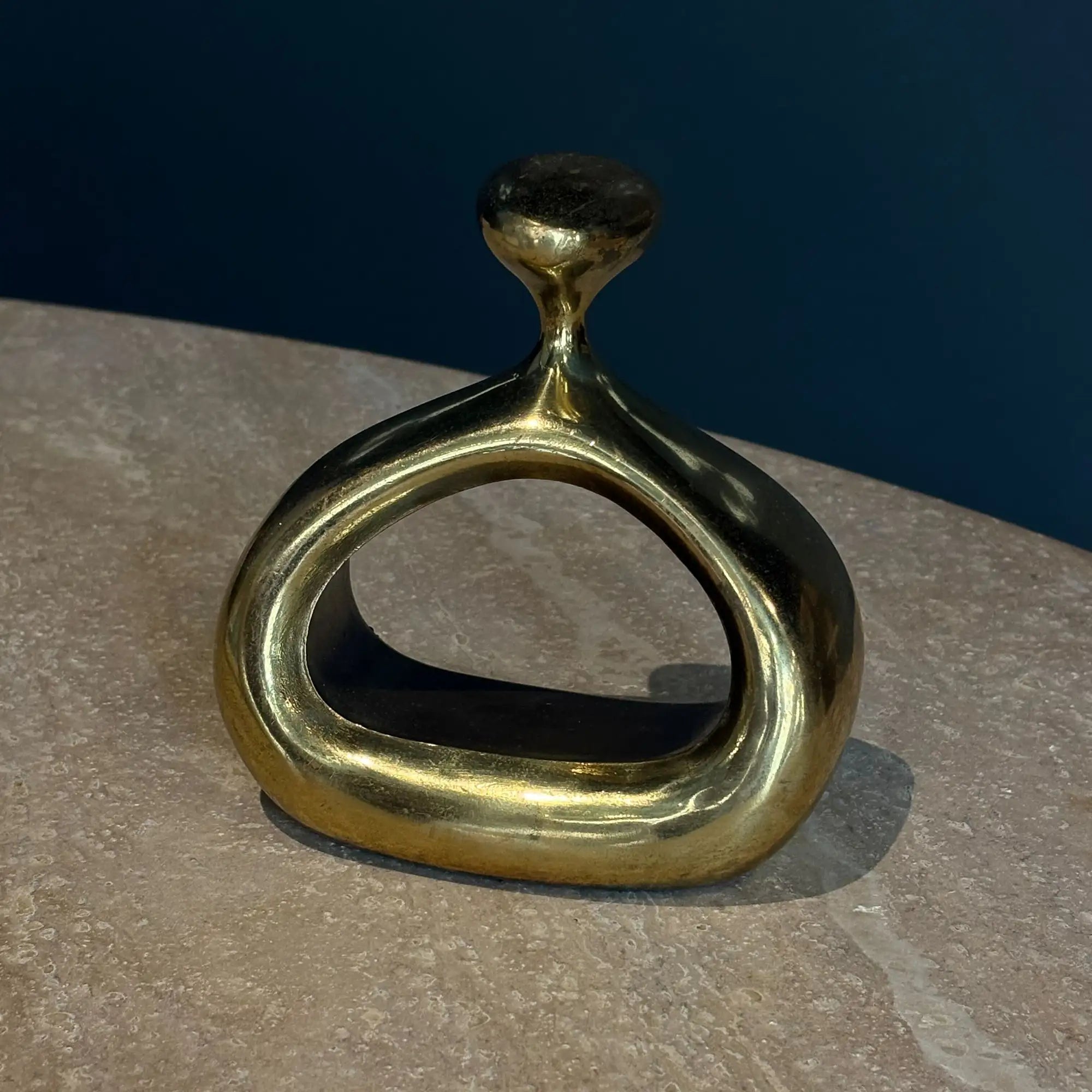 1950's Decorative Ben Seibel Brass Stirrup Bookend or sculpture