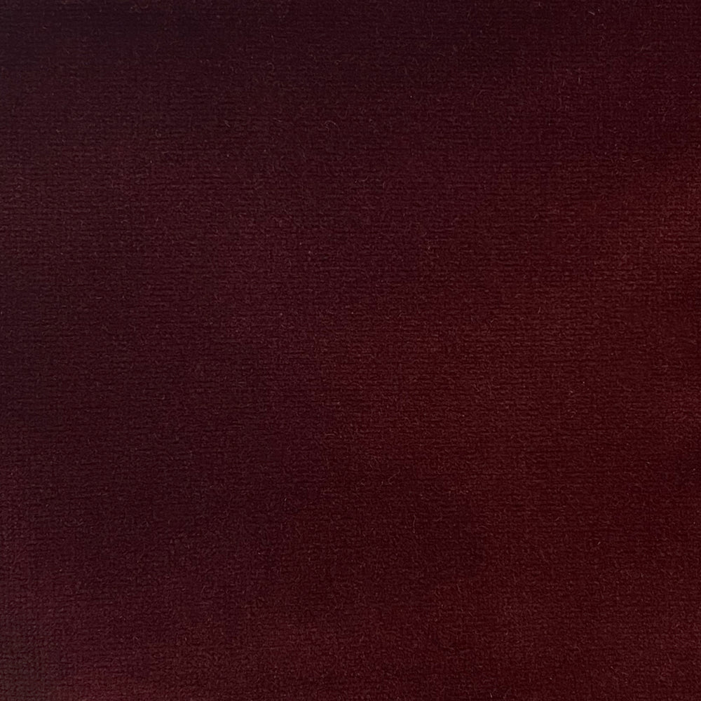 Lemieux et Cie Cotton Velvets in deep burgundy, textile swatch with rich textured surface shown on white studio backdrop.