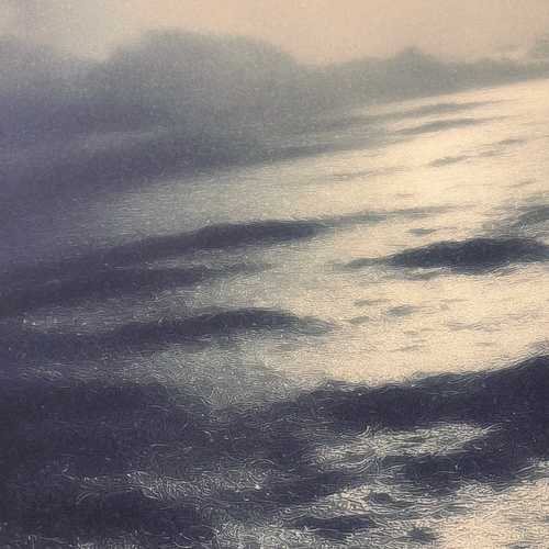 Lemieux et Cie Cabourg Limited Edition Art Print, layered abstraction in charcoal and cream tones with organic texture, detail view.