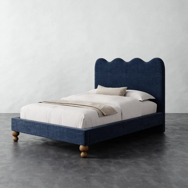 Celine Bed - Indigo Strie Velvet