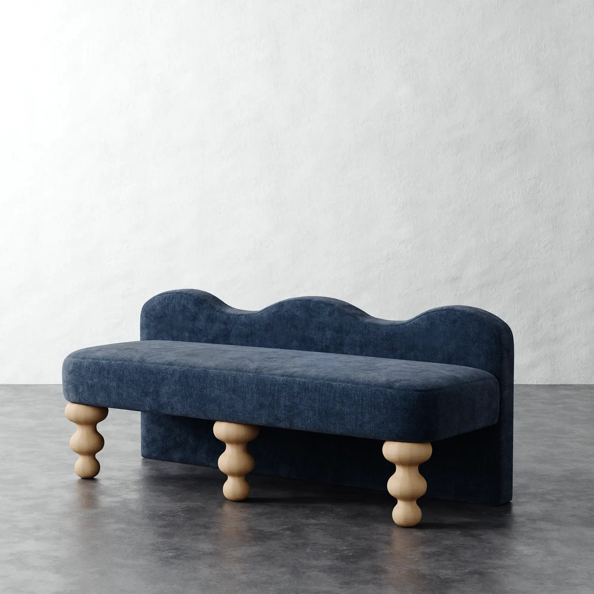 Celine Bench - Indigo Strie Velvet